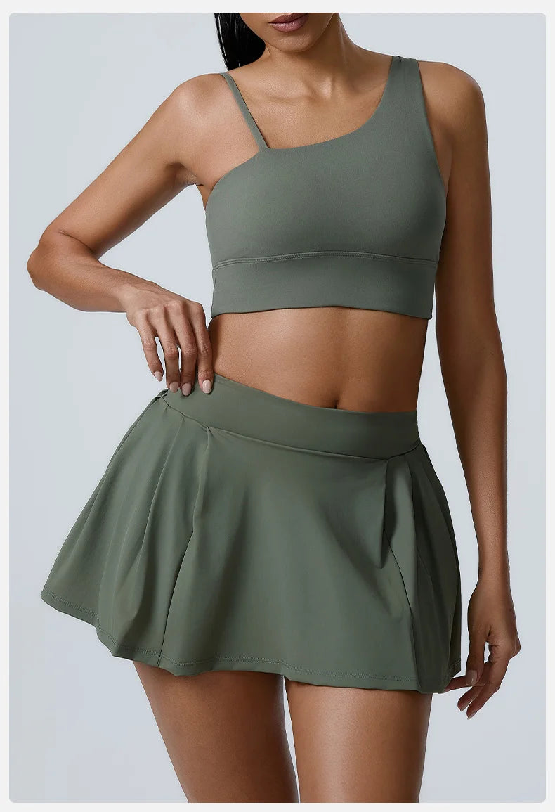 Women's 2pcs cropped and short skirt set