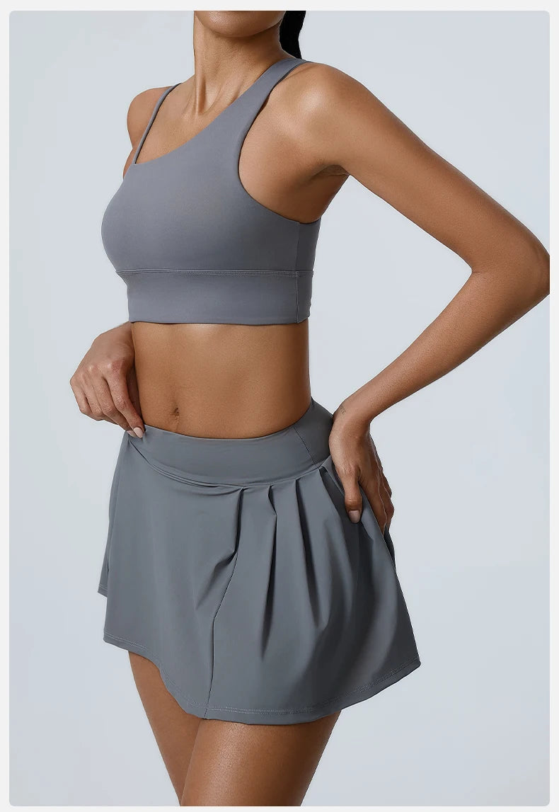 Women's 2pcs cropped and short skirt set