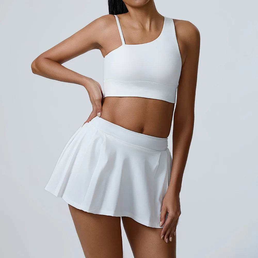 Women's 2pcs cropped and short skirt set