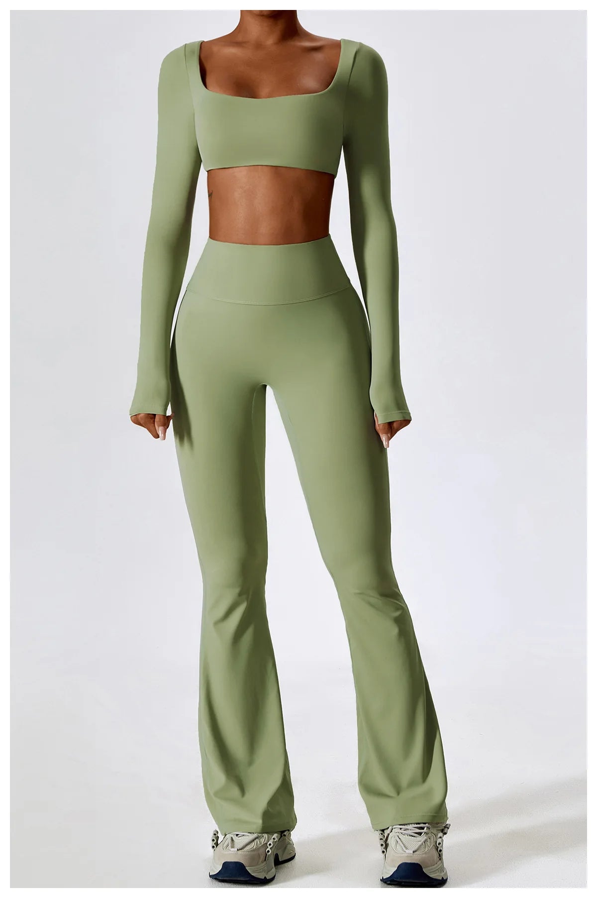 Women's cropped and flared 2pcs yoga/Workout set