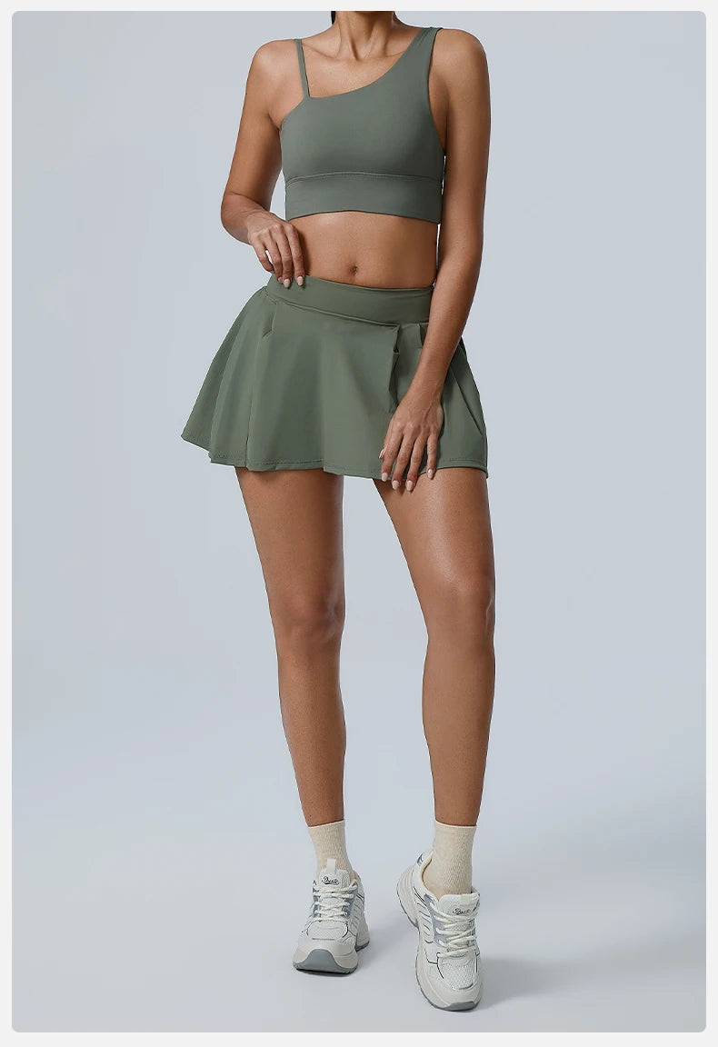 Women's 2pcs cropped and short skirt set