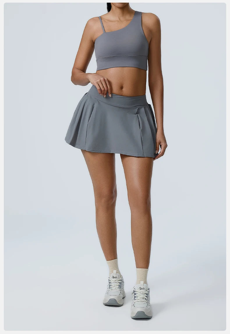Women's 2pcs cropped and short skirt set