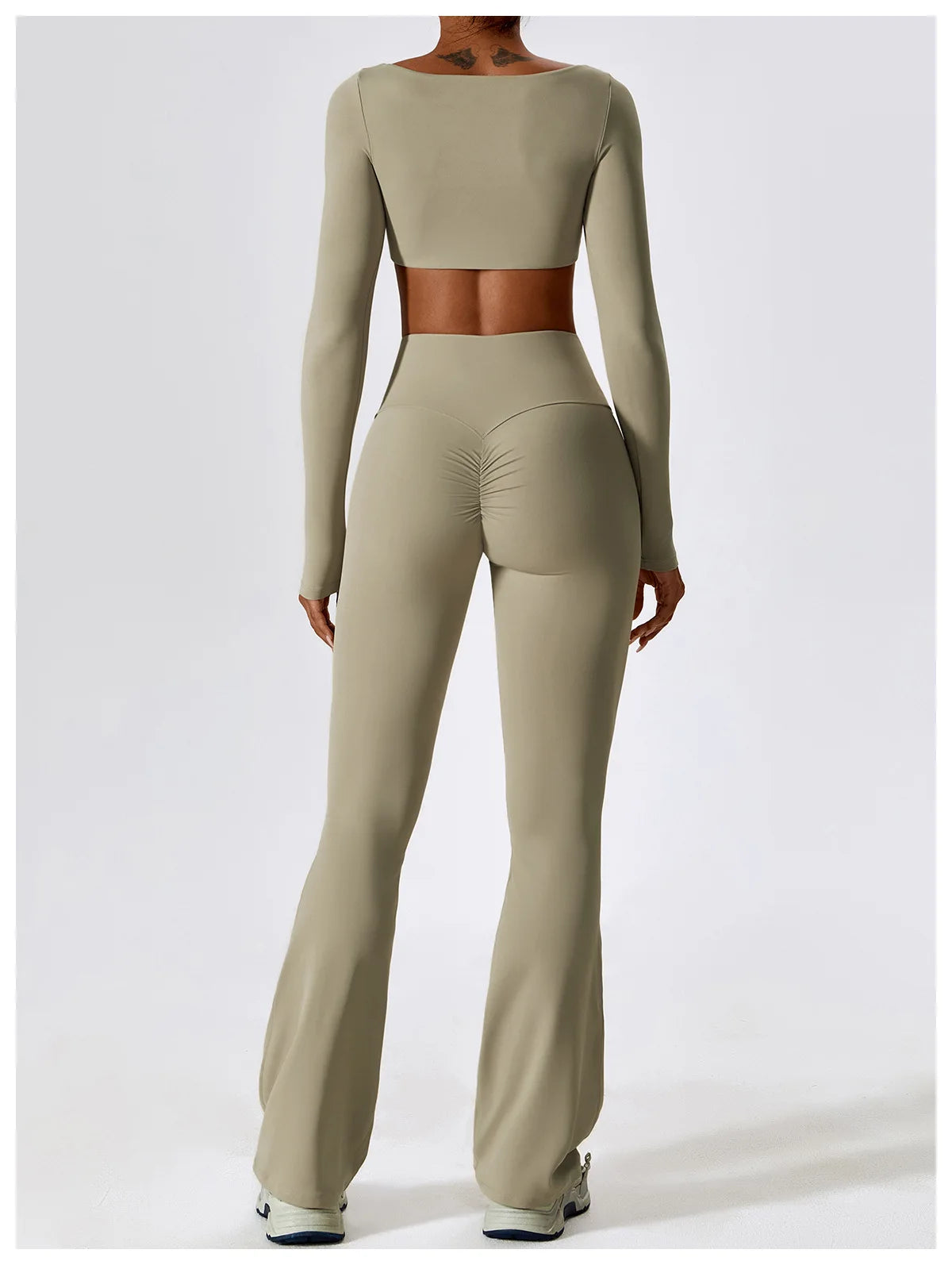 Women's cropped and flared 2pcs yoga/Workout set