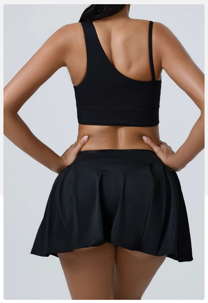 Women's 2pcs cropped and short skirt set