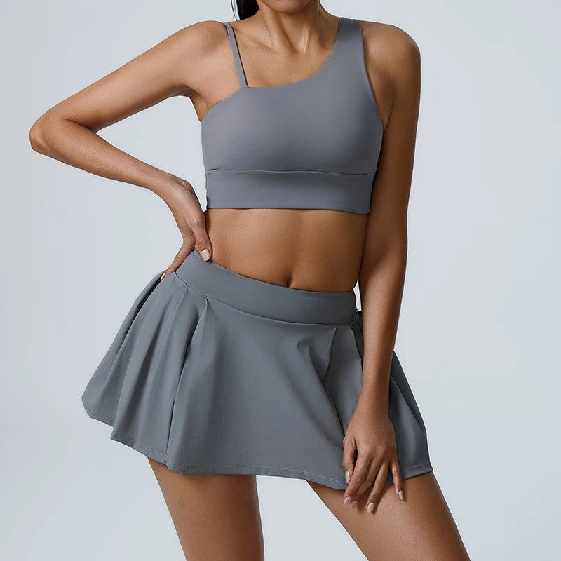 Women's 2pcs cropped and short skirt set
