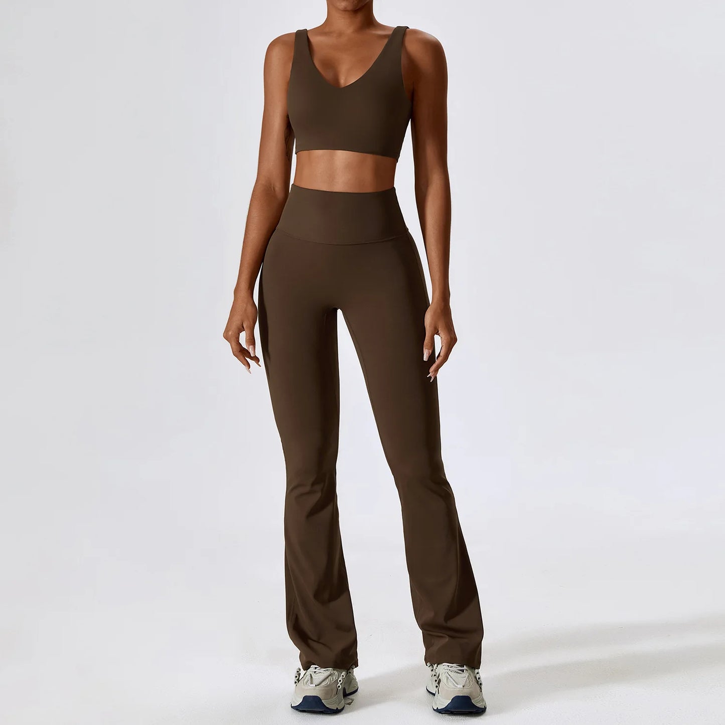Women's cropped and flared 2pcs yoga/Workout set