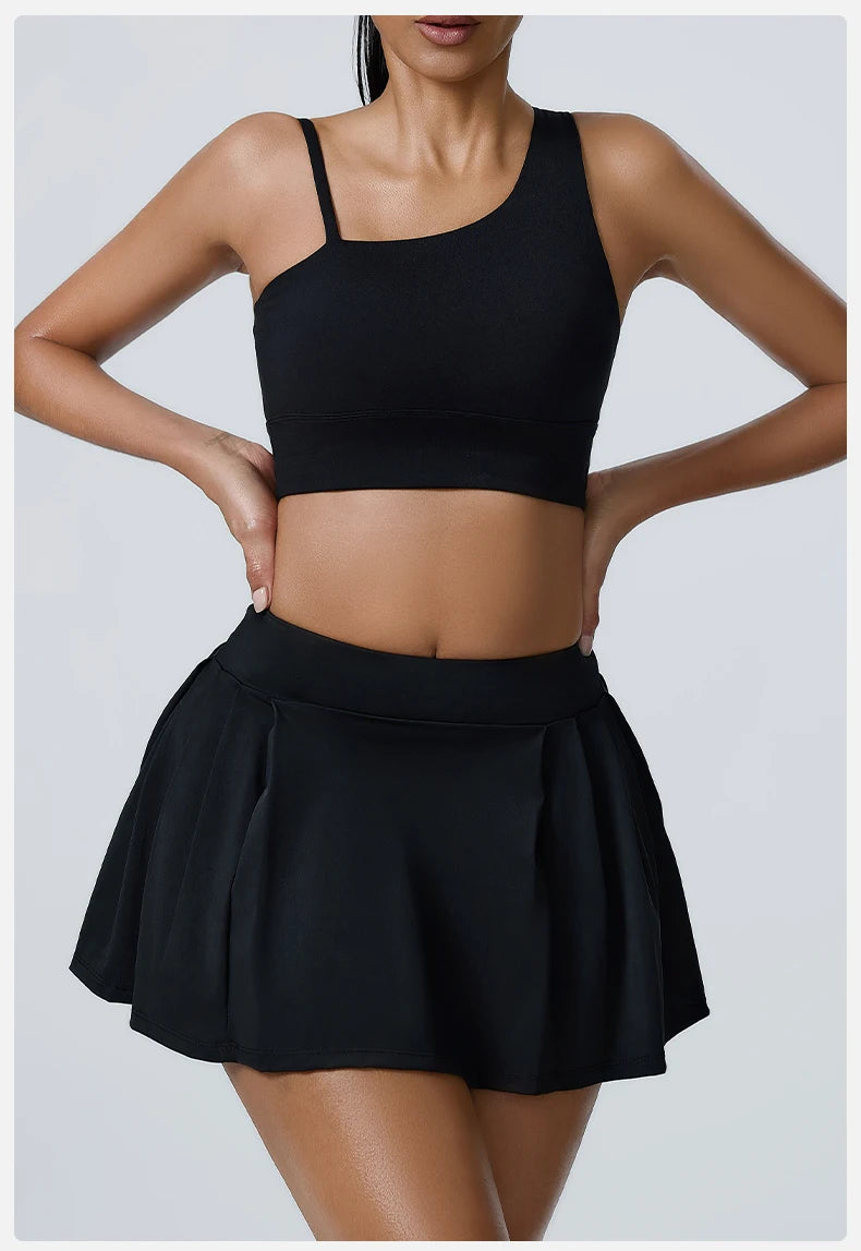 Women's 2pcs cropped and short skirt set