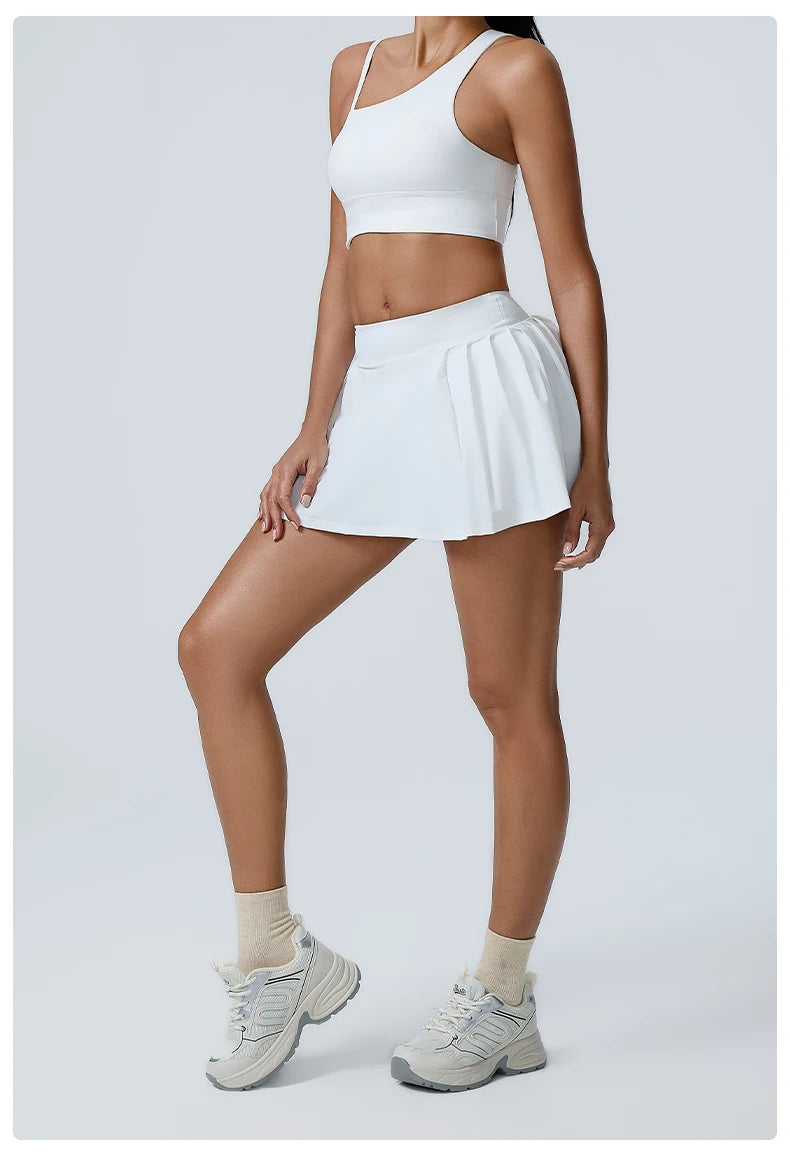 Women's 2pcs cropped and short skirt set