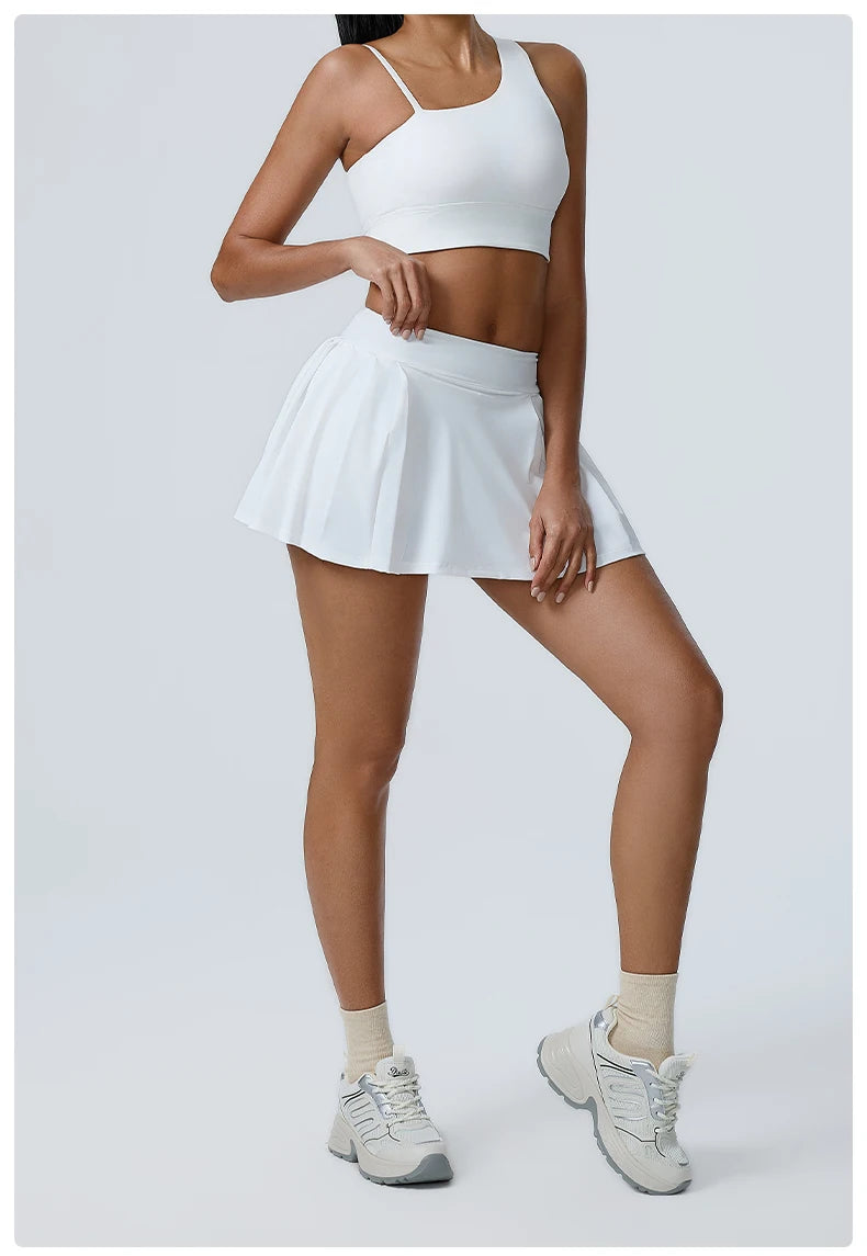Women's 2pcs cropped and short skirt set