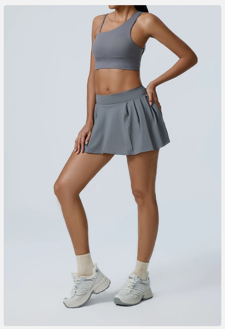 Women's 2pcs cropped and short skirt set