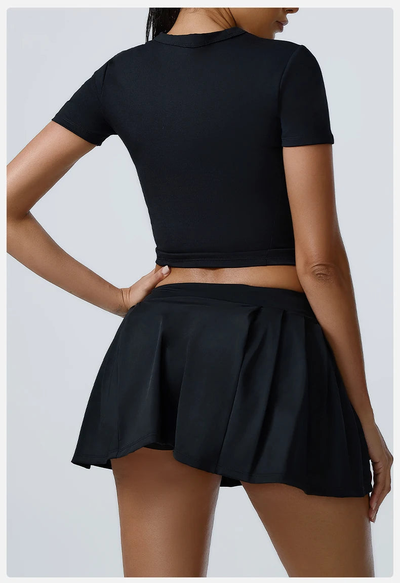 Women's 2pcs cropped and short skirt set