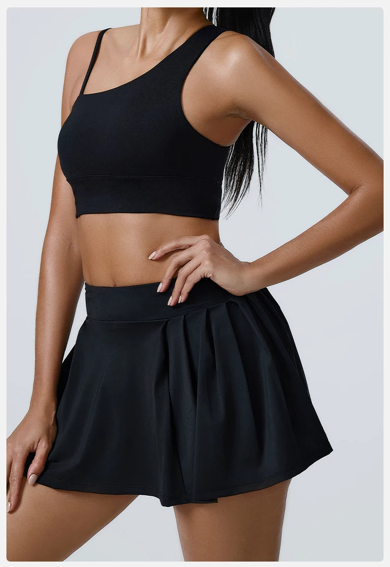 Women's 2pcs cropped and short skirt set