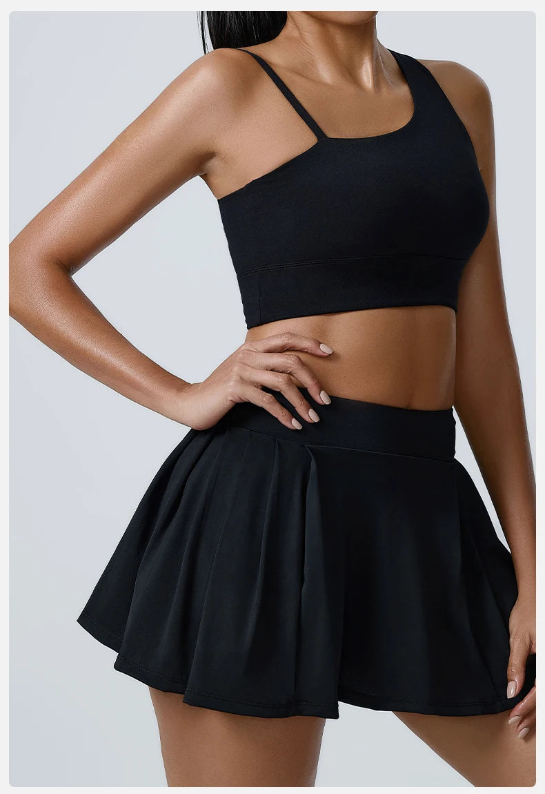 Women's 2pcs cropped and short skirt set