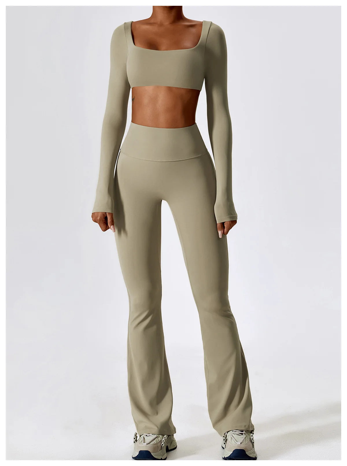 Women's cropped and flared 2pcs yoga/Workout set