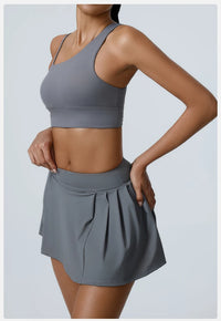 Women's 2pcs cropped and short skirt set
