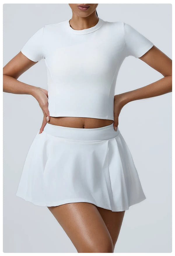 Women's 2pcs cropped and short skirt set