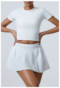 Women's 2pcs cropped and short skirt set