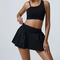 Women's 2pcs cropped and short skirt set