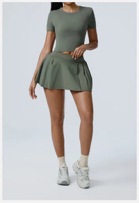 Women's 2pcs cropped and short skirt set