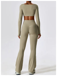 Women's cropped and flared 2pcs yoga/Workout set
