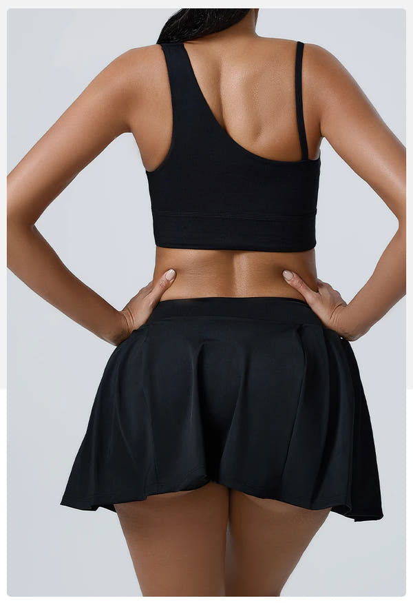 Women's 2pcs cropped and short skirt set