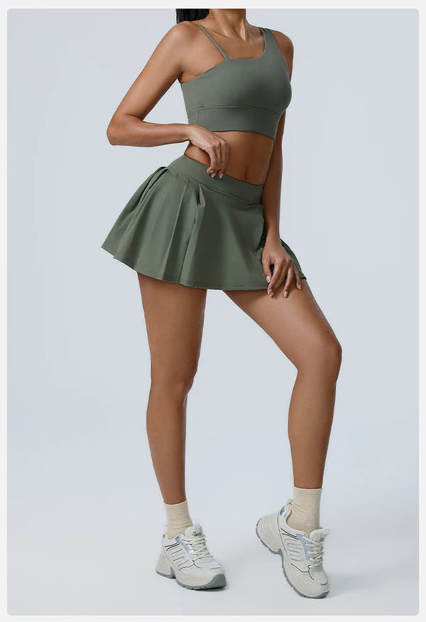 Women's 2pcs cropped and short skirt set