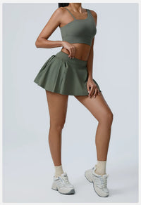 Women's 2pcs cropped and short skirt set