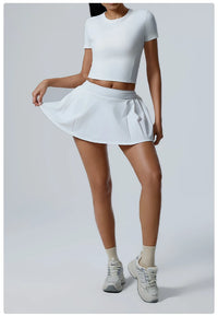 Women's 2pcs cropped and short skirt set