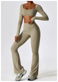 Women's cropped and flared 2pcs yoga/Workout set
