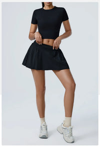 Women's 2pcs cropped and short skirt set