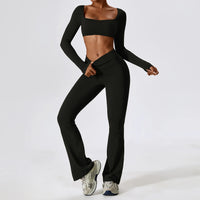 Women's cropped and flared 2pcs yoga/Workout set