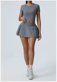 Women's 2pcs cropped and short skirt set