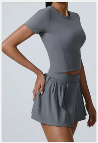 Women's 2pcs cropped and short skirt set
