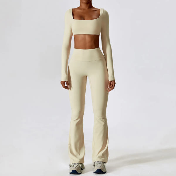 Women's cropped and flared 2pcs yoga/Workout set