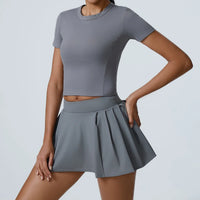 Women's 2pcs cropped and short skirt set