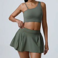 Women's 2pcs cropped and short skirt set