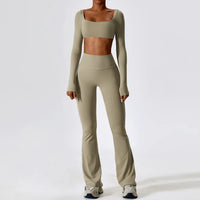 Women's cropped and flared 2pcs yoga/Workout set