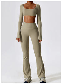 Women's cropped and flared 2pcs yoga/Workout set